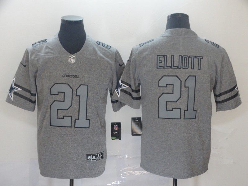 Men Dallas cowboys #21 Elliott Grey Retro Nike NFL Jerseys